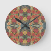 Boho-Blumen-Designuhr Runde Wanduhr (Vorderseite)