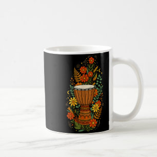 Boho-Blumen-Djembe-Instrument Kaffeetasse