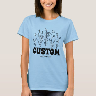 Boho-Blumen-Doodle im vintage-chicen Floral-Design T-Shirt