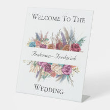 Boho-Blumen-Elegantes-Script-Hochzeits-Willkommens