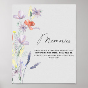 Boho-Blumen-Erinnerungen mit dem Brautposter Poster