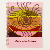 Boho-Blumen- farbenfrohe Blumen rosa Planer (Vorderseite)