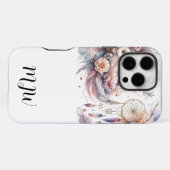 Boho-Blumen-Feder-iPhone/iPad-Hülle iPhone Hülle (Rückseite (Horizontal))