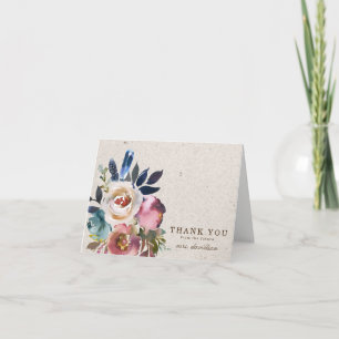 Boho-Blumen-Feder-Rustikale-Dusch-Dankeskarten Dankeskarte