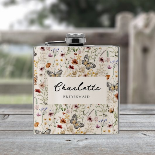 Boho-Blumen-Flasche Flachmann