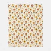Boho-Blumen Fleecedecke (Vorderseite)