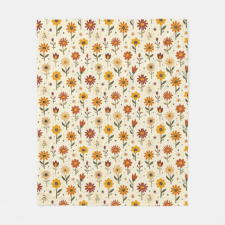 Boho-Blumen Fleecedecke