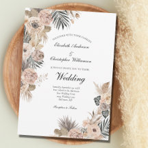 Boho-Blumen Florale Botanische Blätter Hochzeit