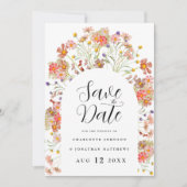 Boho Blumen Foto Tor Hochzeit Save The Date (Vorderseite)