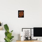 Boho-Blumen-Fußball Poster (Heimbüro)
