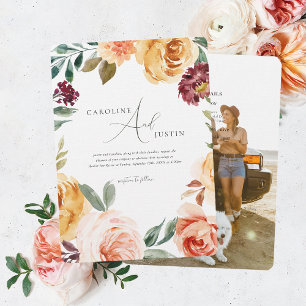 Boho Blumen Garten   Foto Casual Hochzeit Einladung