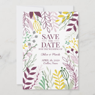 Boho Blumen Garten Sommer Herbst Cassis Safran Save The Date