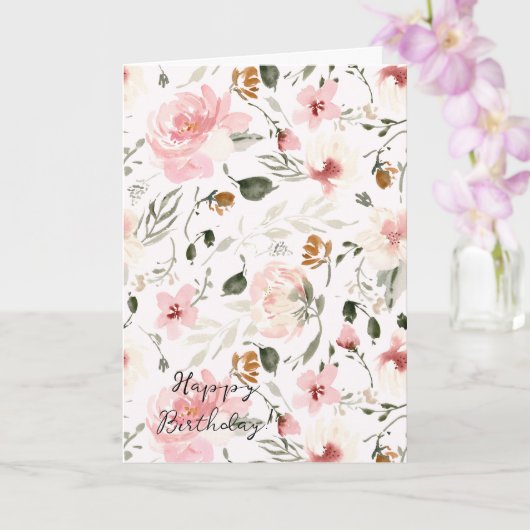 Boho-Blumen-Geburtstag Karte (Orchidee)
