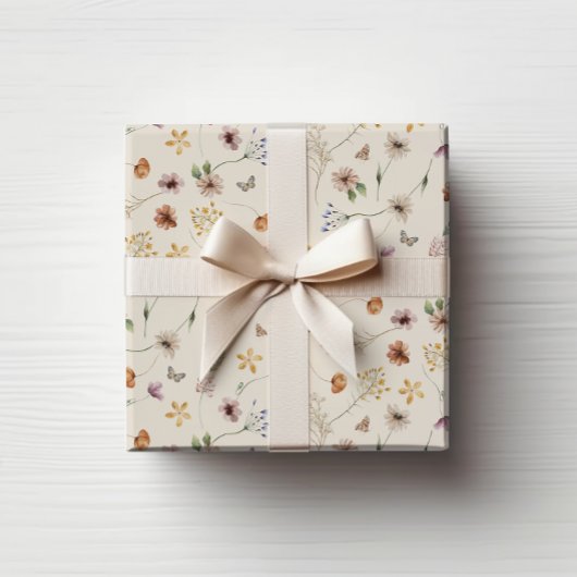 Boho Blumen Geschenkpapier