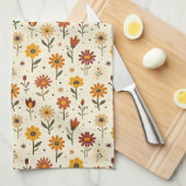 Boho-Blumen Geschirrtuch (Viertel Falte)