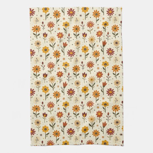 Boho-Blumen Geschirrtuch (Vertikal)