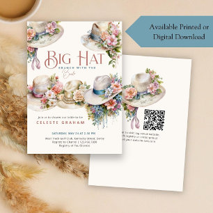 Boho-Blumen-Großhuthüte-Derby-Braut-Brunch Einladung