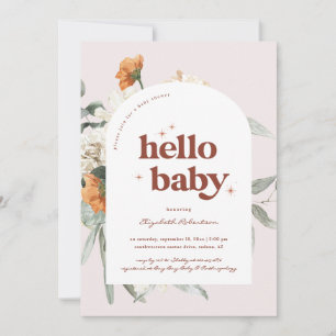 Boho-Blumen-Grün Botanisch   Babyparty Einladung