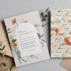 Boho-Blumen-Grün Botanische Hochzeit Einladung