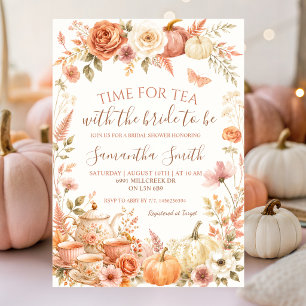 Boho-Blumen-Herbst-Teestunde mit der Braut Einladung