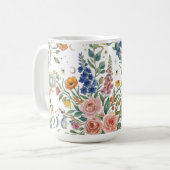 Boho-Blumen-Himmelsmond & Schlangen Botanik Kaffeetasse (Vorderseite Links)