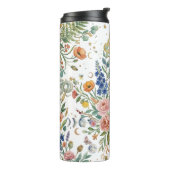 Boho-Blumen-Himmelsmond & Schlangen Botanik Thermosbecher (Nach links gedreht)