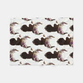 Boho-Blumen-Hirsch- und Schmetterlingsmuster - Wal Fleecedecke (Vorderseite (Horizontal))