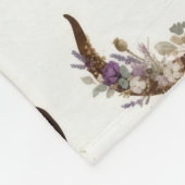 Boho-Blumen-Hirsch- und Schmetterlingsmuster - Wal Fleecedecke (Ecke)