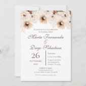 Boho-Blumen-Hochzeit auf Spanisch Einladung (Vorderseite)