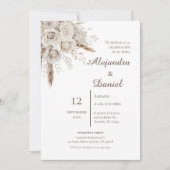 Boho-Blumen-Hochzeit auf Spanisch Einladung (Vorderseite)