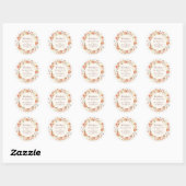 Boho Blumen Hochzeit im Herbst Danke Runder Aufkleber (Blatt)