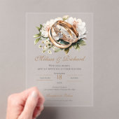 Boho-Blumen-Hochzeit mit Ring Acryleinladungen (Insitu (Handheld))