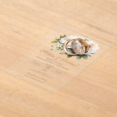 Boho-Blumen-Hochzeit mit Ring Acryleinladungen (Ablage )