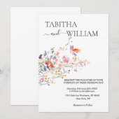 Boho-Blumen-Hochzeit mit Wildblumen Einladung (Vorne/Hinten)