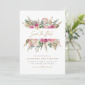 Boho-Blumen-Hochzeit-Save-The-Date Save The Date (Stehend Vorderseite)