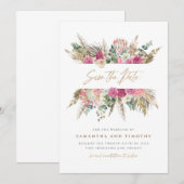 Boho-Blumen-Hochzeit-Save-The-Date Save The Date (Vorne/Hinten)