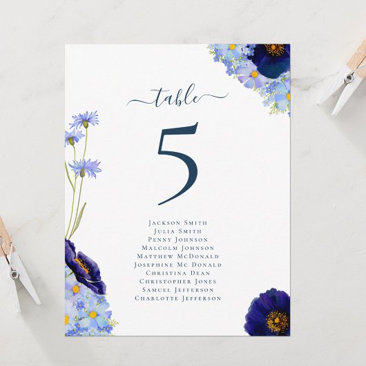 Boho-Blumen-Hochzeit-Tischnummerntafel