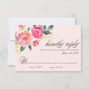 Boho-Blumen-Hochzeits-Antwortkarte RSVP Karte