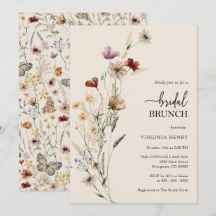 Boho-Blumen-Hochzeits-Brunch-Einladung Einladung