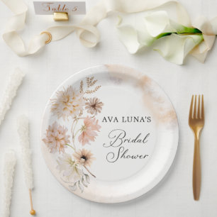 Boho-Blumen-Hochzeitsdusche-Papierplatte Pappteller
