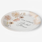 Boho-Blumen-Hochzeitsdusche-Papierplatte Pappteller (Schrägansicht)