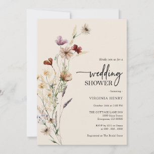 Boho-Blumen-Hochzeitsduscheinladung Einladung