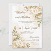 Boho-Blumen-Hochzeitseinladung Einladung (Vorderseite)