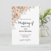 Boho-Blumen-Hochzeitseinladung Einladung (Stehend Vorderseite)