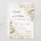 Boho-Blumen-Hochzeitseinladung Einladung (Vorderseite)