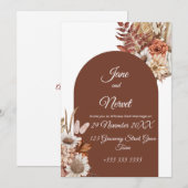 Boho-Blumen-Hochzeitseinladung im Pampas-Stil (Vorne/Hinten)