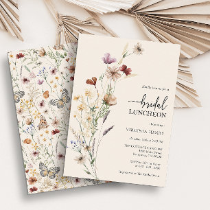 Boho-Blumen-Hochzeitslunch Einladung