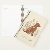 Boho Blumen Hund Silhouette Erdig Botanisch Planer (Anzeige)