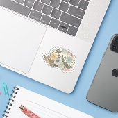 Boho-Blumen-Igel Aufkleber (Laptop mit iPhone)