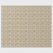 Boho-Blumen in Beige Geschenkpapier (Flach)